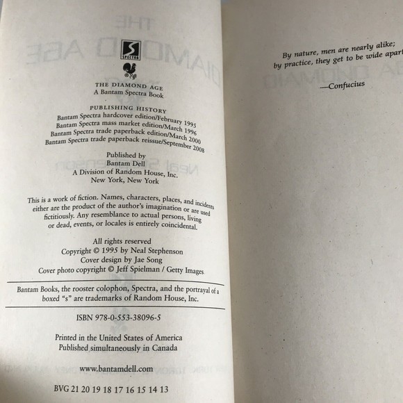 The Diamond Age Neal Stephenson Paperback Bantam USA - Picture 6 of 6